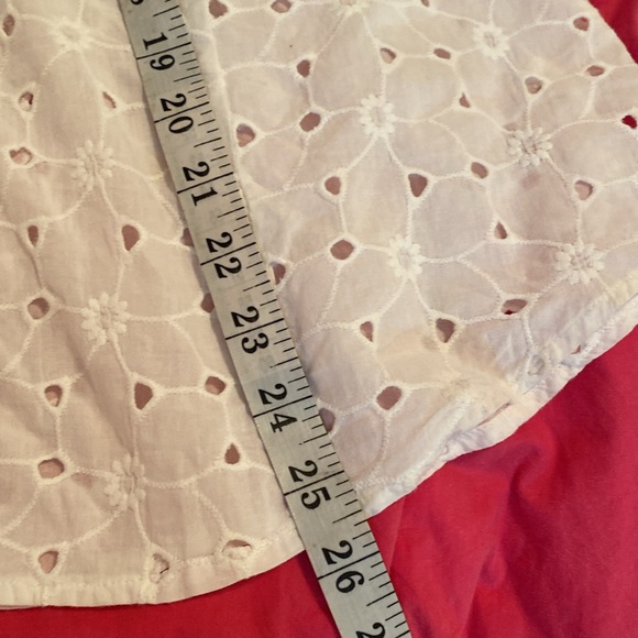 Additions by Chicos Cottage Core White Eyelet Button-Up Shirt - Picture 7 of 7